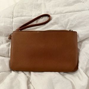 Express beige wristlet